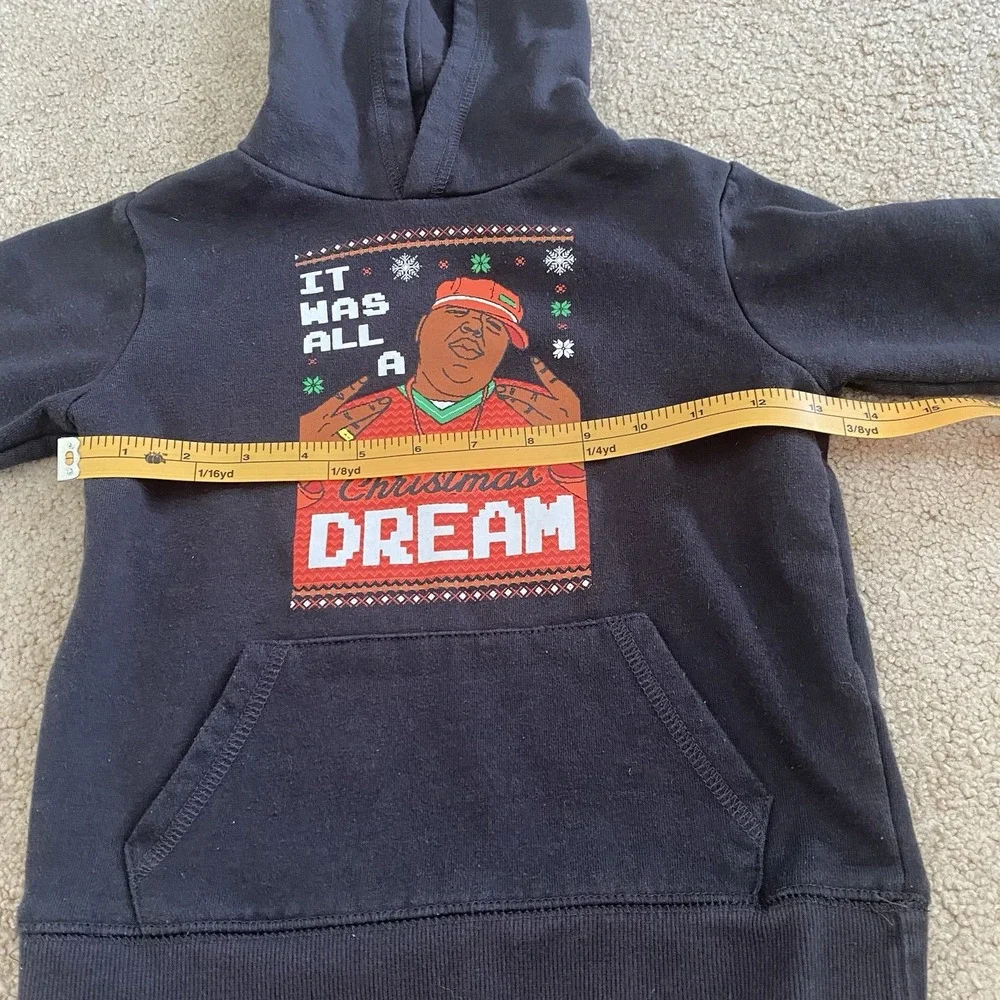 Cotton On Kids Hoodie The Notorious BIG Size 4 Black Christmas Dream Graphic